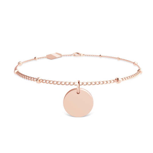 Brushed Engraved Disk Bracelet