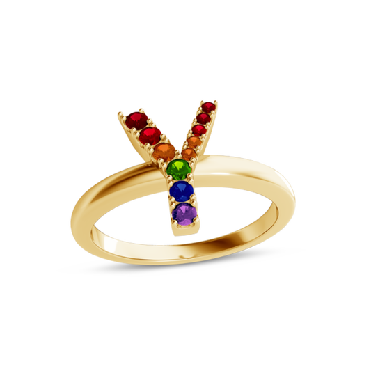 Rainbow Initial Ring