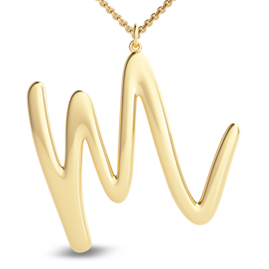 Whimsical Lowercase Initial Pendant